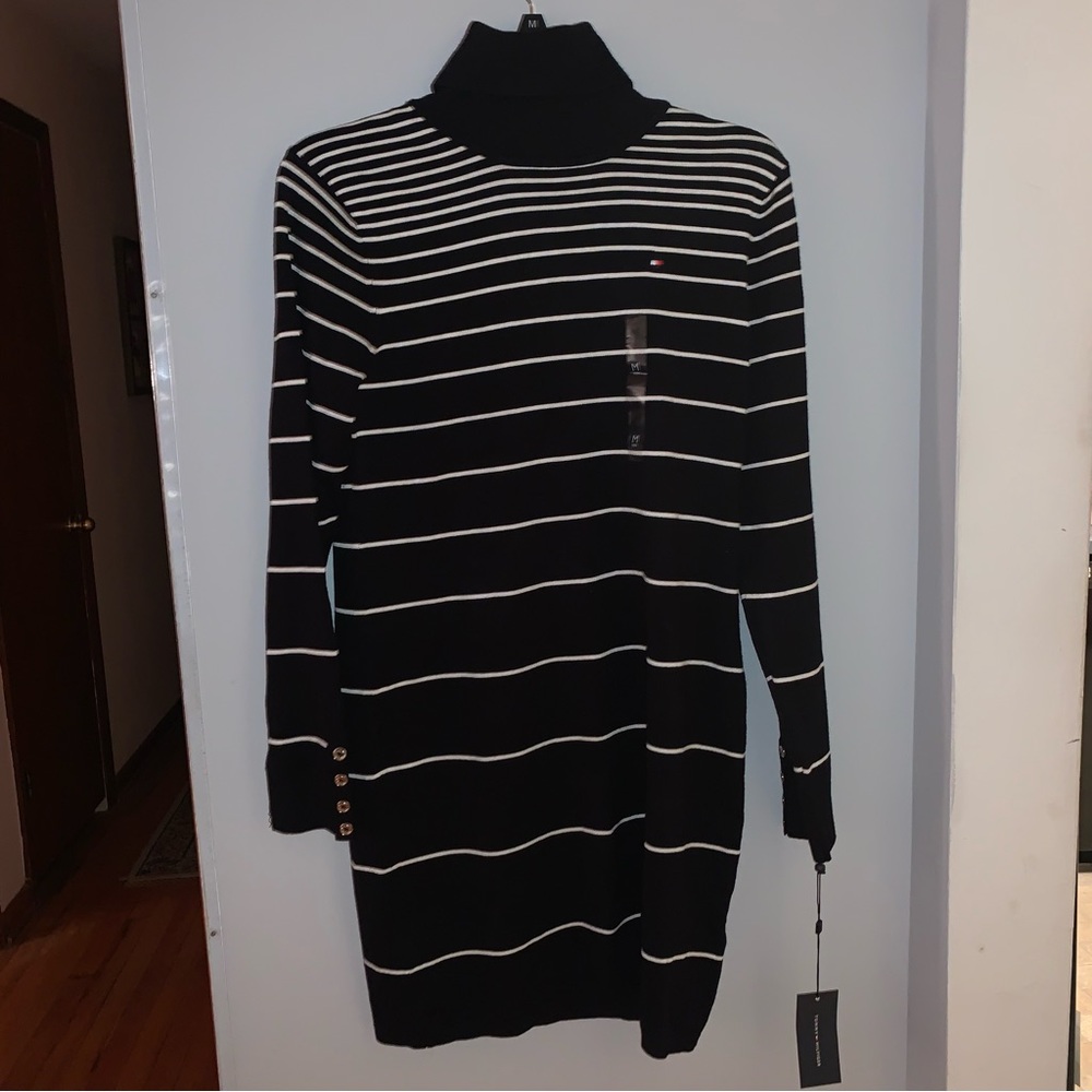 NWT - Tommy Hilfiger Long Sleeve Turtleneck Stripe Sweater Dress